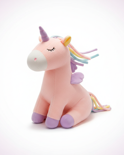 pink unicorn body pillow plush - white-bg