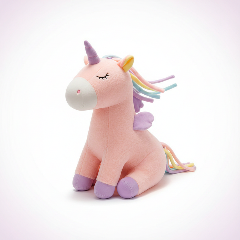 pink unicorn body pillow plush - white-bg