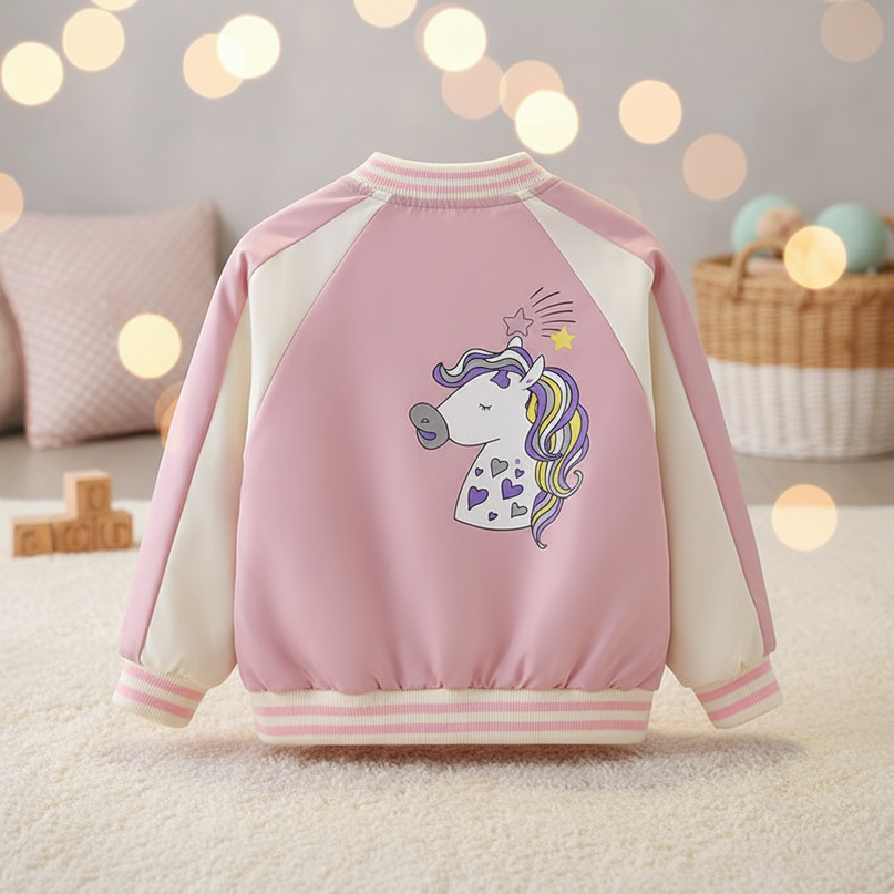 pink unicorn bomber - lifestyle