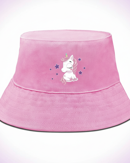 pink unicorn bucket hat - white-bg