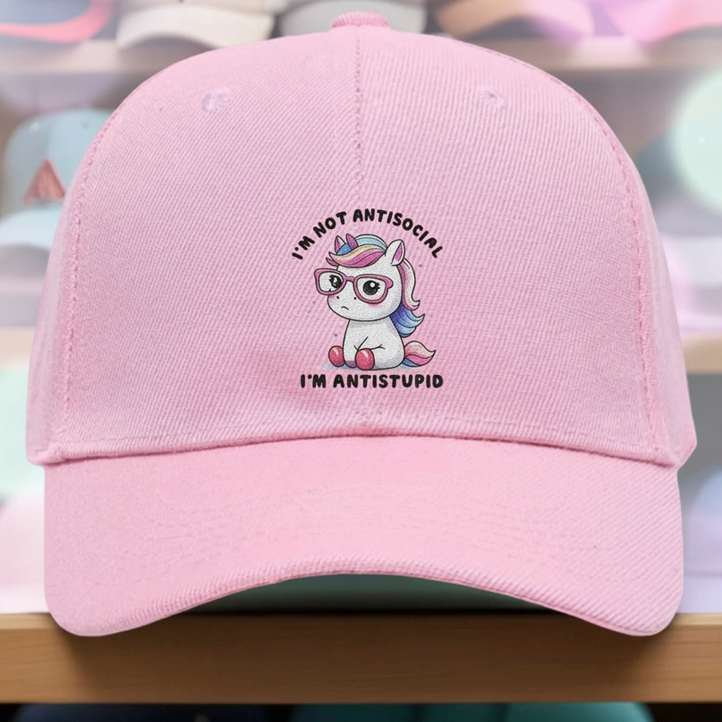 pink unicorn cap - detail