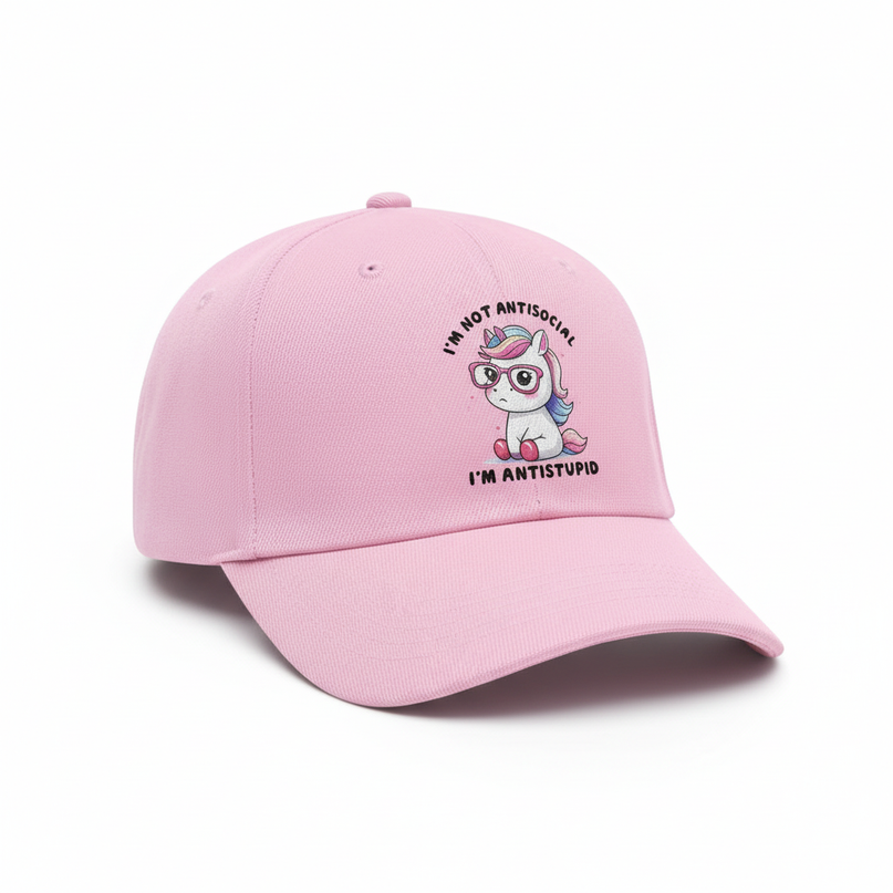 pink unicorn cap - white-bg