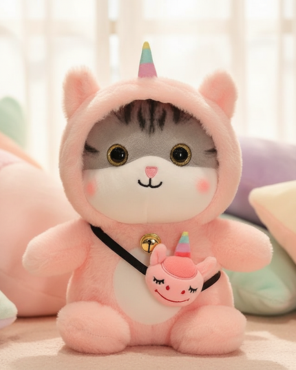 pink unicorn cat plush - lifestyle