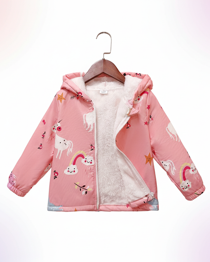 pink unicorn coat - white-bg