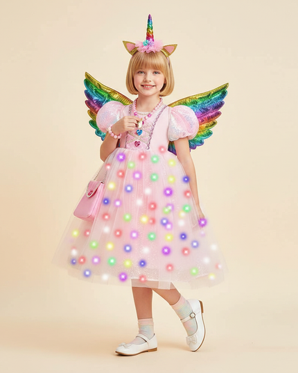 pink unicorn dress full set - front