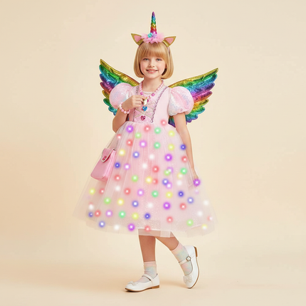pink unicorn dress full set - front