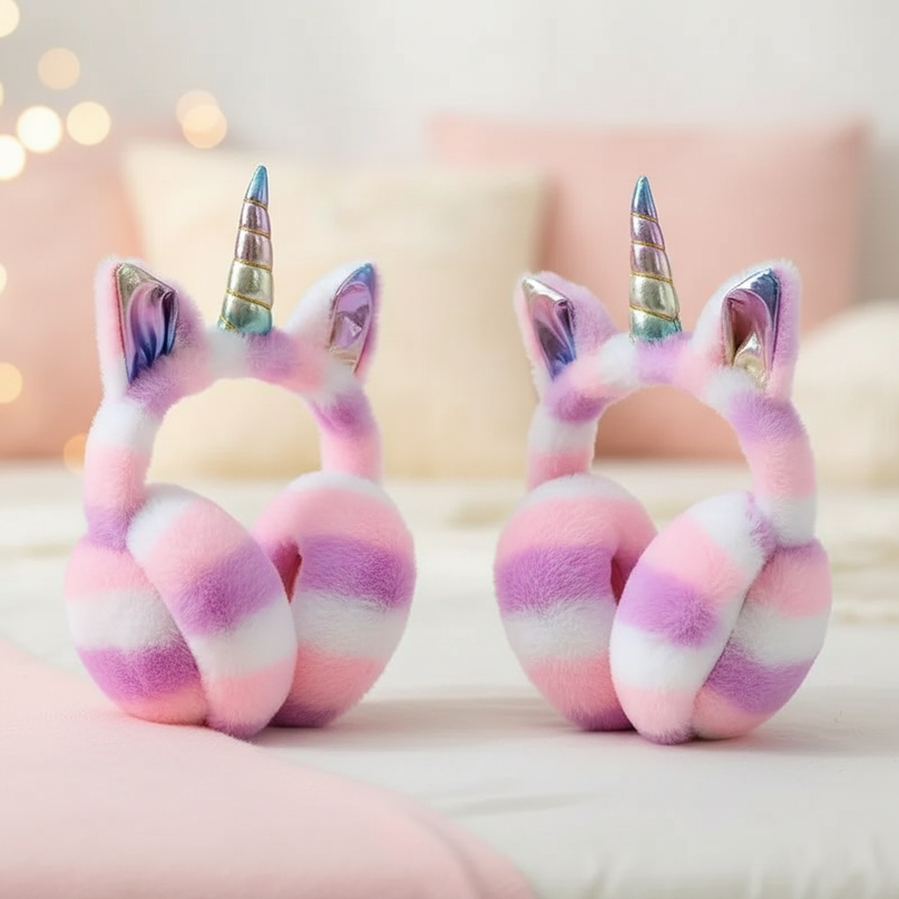 pink unicorn earmuffs - lifestyle