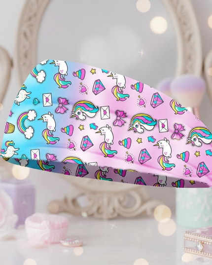 pink unicorn elastic headband - lifestyle