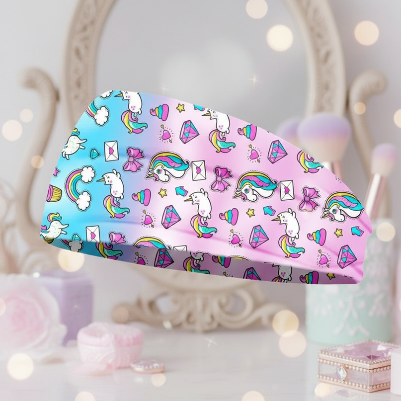 pink unicorn elastic headband - lifestyle