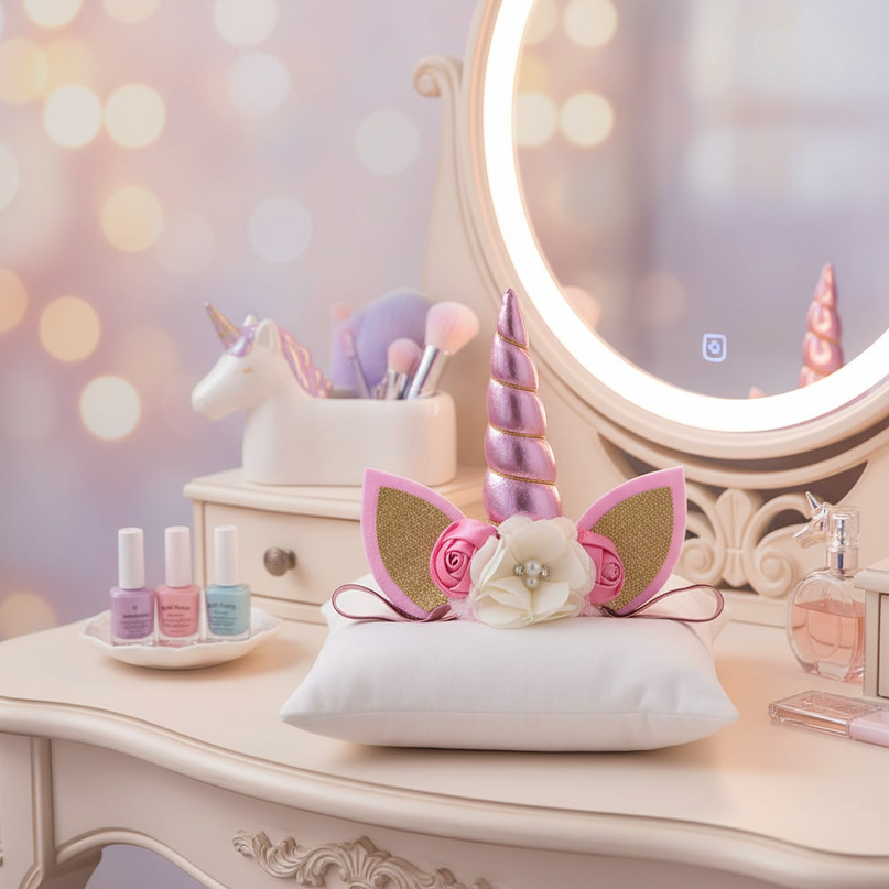 pink unicorn floral headband - lifestyle