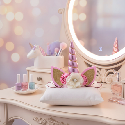 pink unicorn floral headband - lifestyle