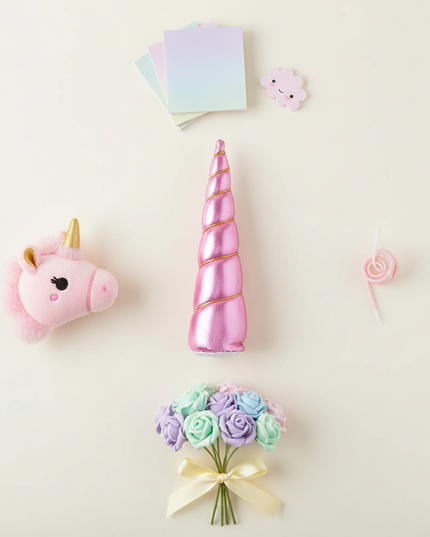 pink unicorn headband - flat-lay