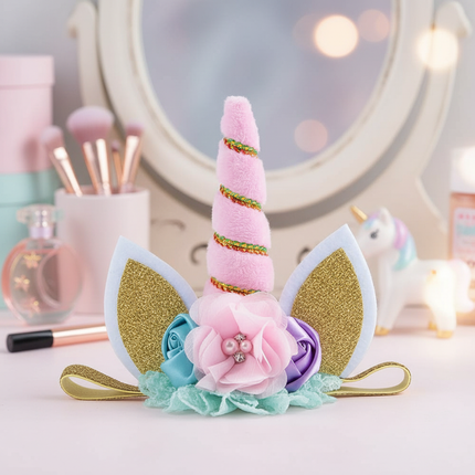 pink unicorn headband flowers - lifestyle