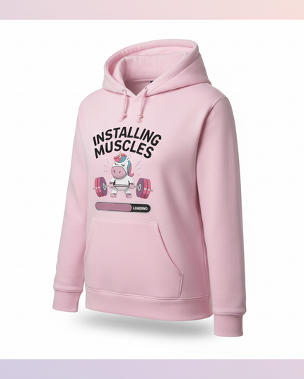 pink unicorn hoodie adult - white-bg