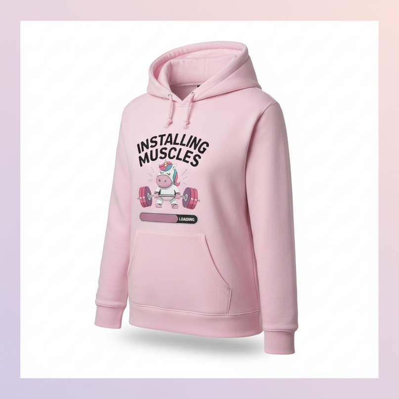 pink unicorn hoodie adult - white-bg