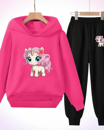 pink unicorn hoodie outfit kids - white-bg