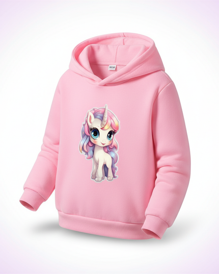pink unicorn hoodie - white-bg