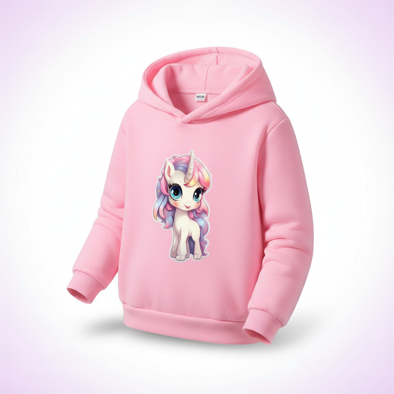 pink unicorn hoodie - white-bg