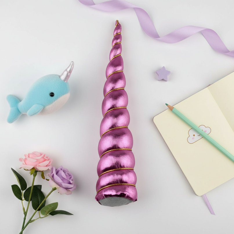 pink unicorn horn cosplay prop - flat-lay