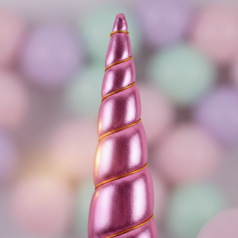 pink unicorn horn elastic - detail