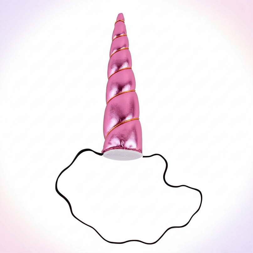pink unicorn horn elastic - white-bg
