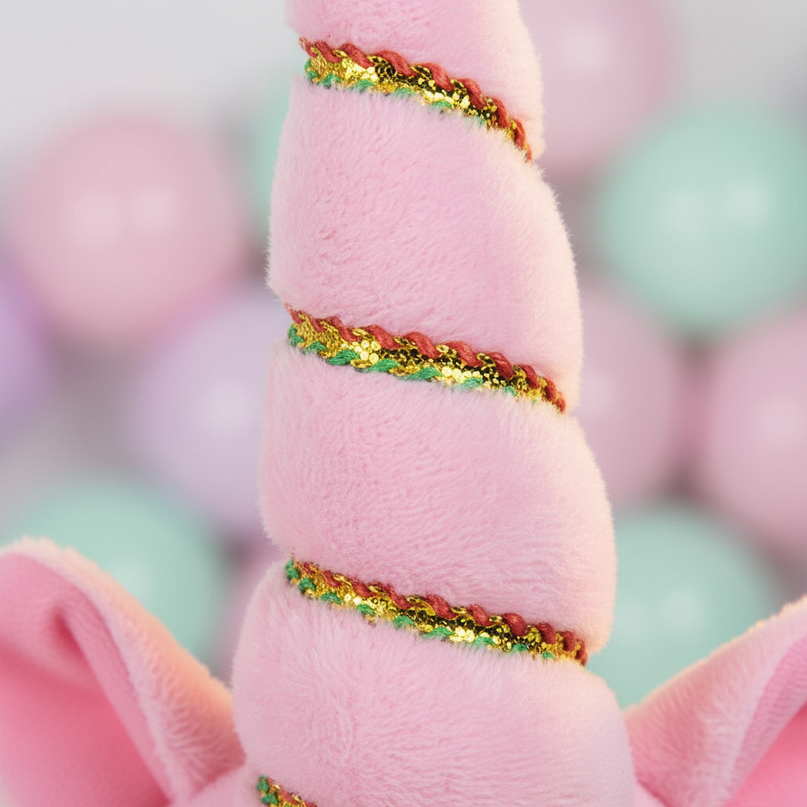 pink unicorn horn party pack - detail