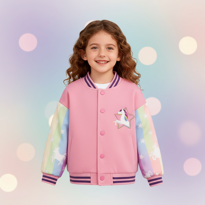 pink unicorn jacket - lifestyle