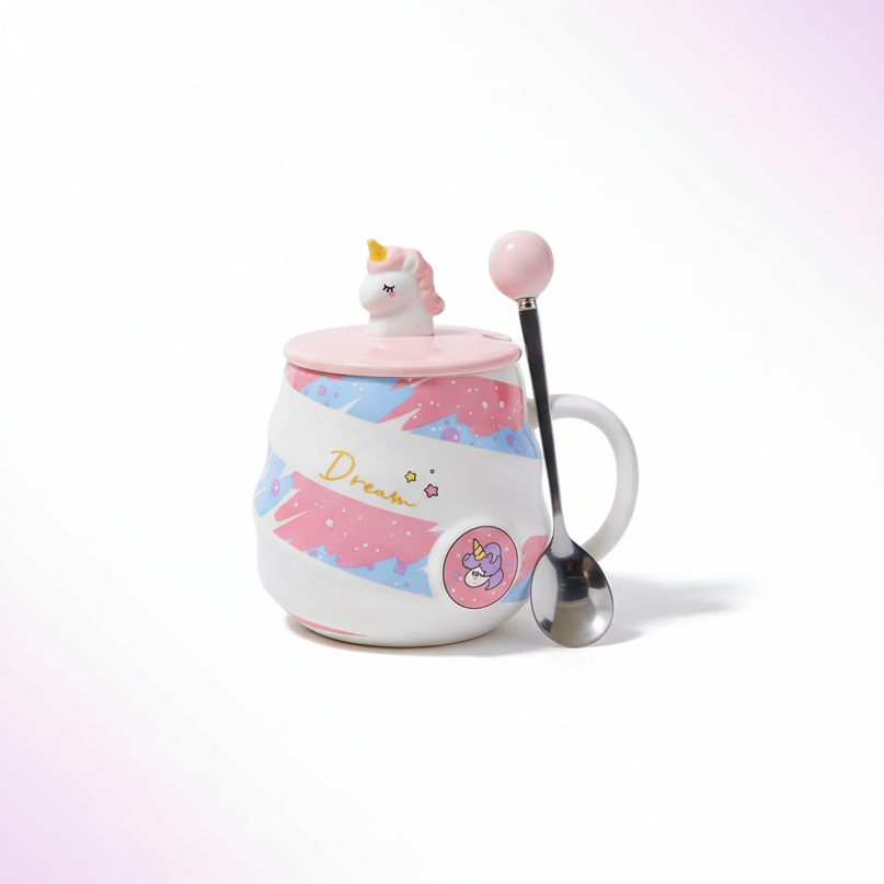 pink unicorn coffee mug - white-bg