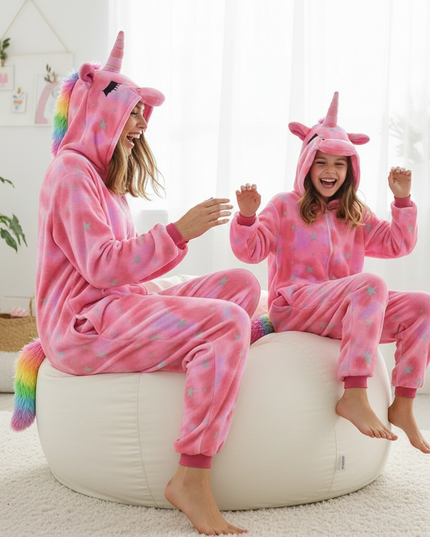 pink unicorn onesie adults - in-use