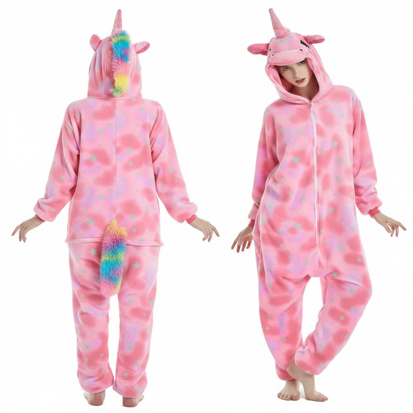 pink unicorn onesie for adults - white-bg