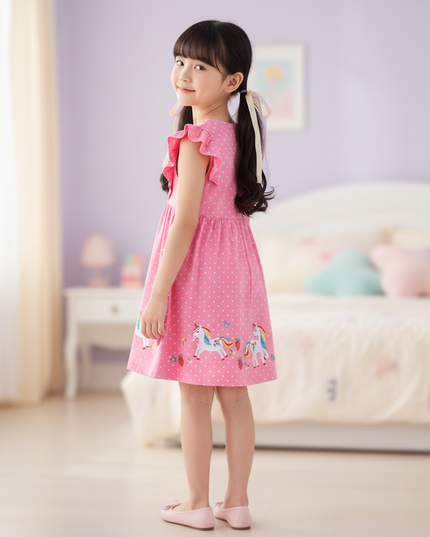 pink unicorn parade dress - back