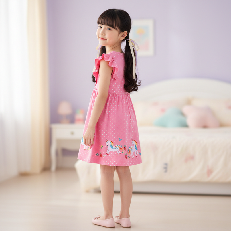 pink unicorn parade dress - back