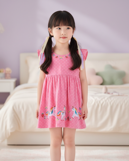 pink unicorn parade dress - detail