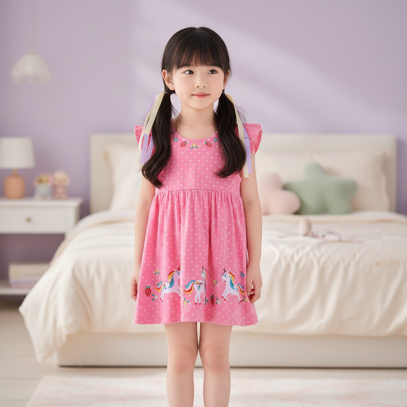 pink unicorn parade dress - detail