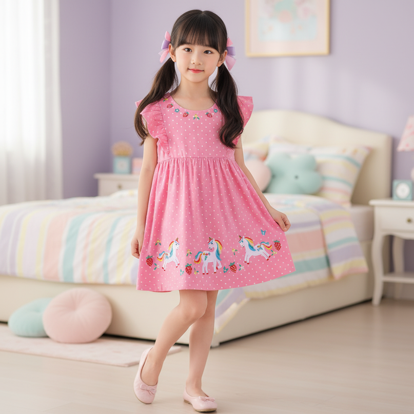pink unicorn parade dress - front