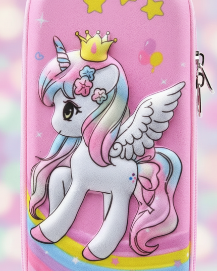pink unicorn pencil case - detail