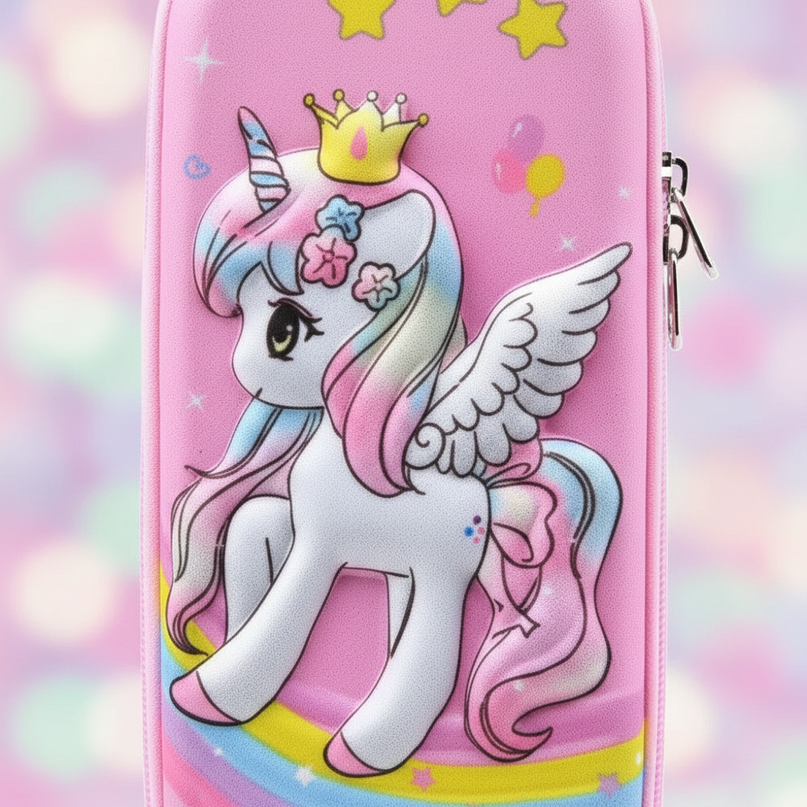 pink unicorn pencil case - detail
