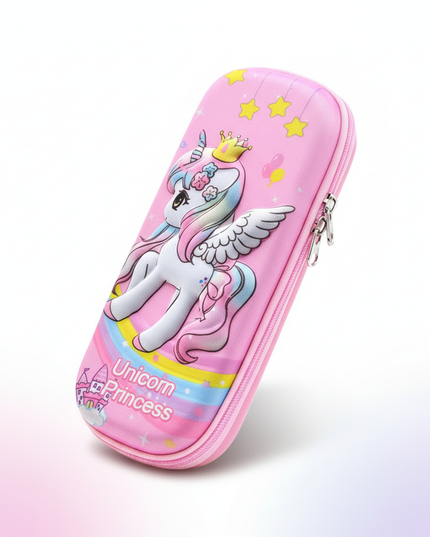 pink unicorn pencil case - white-bg