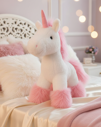 pink unicorn pillow - lifestyle