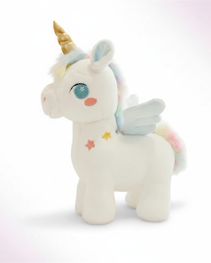 pink unicorn plush stuffed animal - white-bg