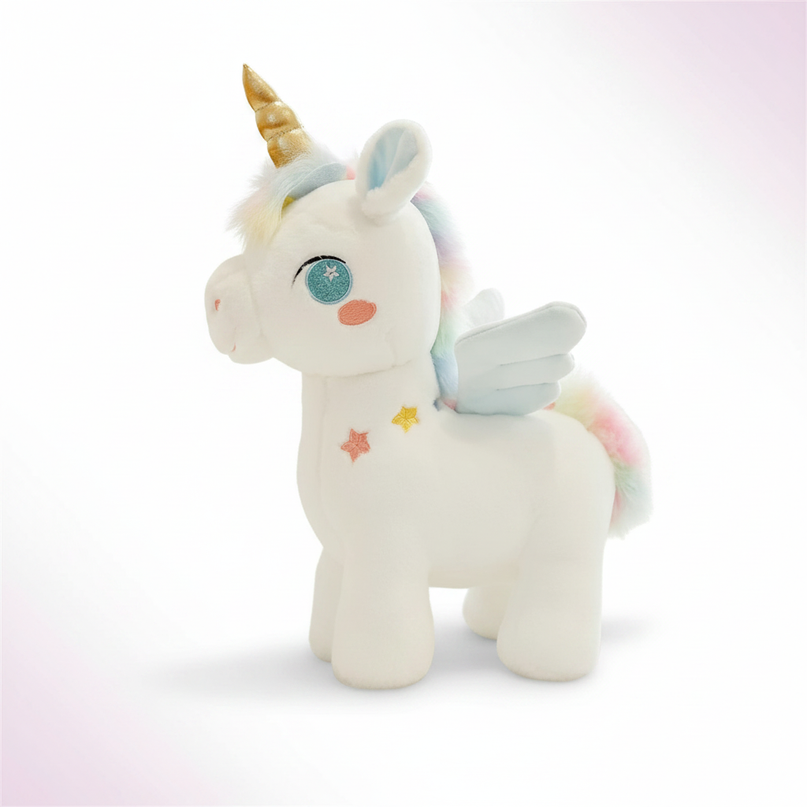 pink unicorn plush stuffed animal - white-bg