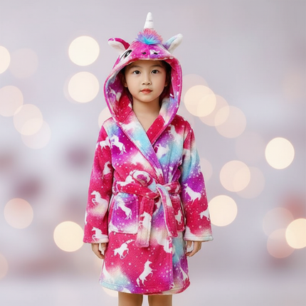 pink unicorn robe - lifestyle
