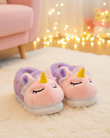 pink unicorn slippers - lifestyle