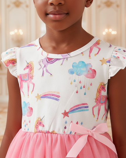 pink unicorn tutu dress - detail