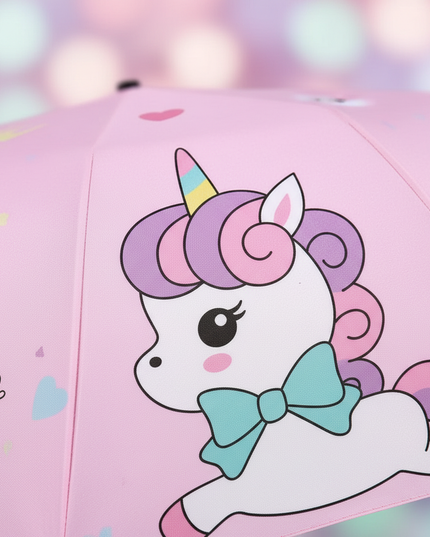 pink unicorn umbrella - detail
