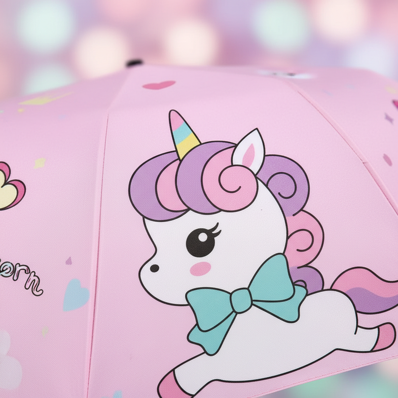 pink unicorn umbrella - detail