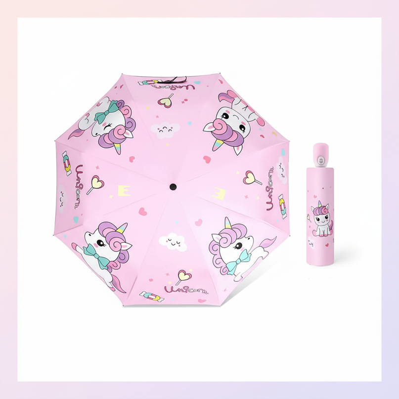 pink unicorn umbrella - white-bg