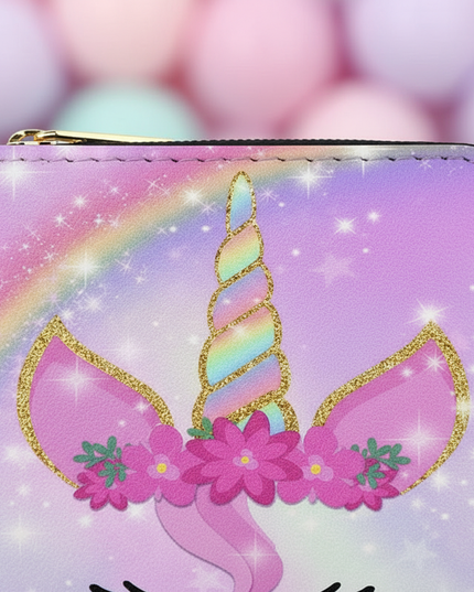 pink unicorn wallet - detail