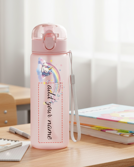 pink unicorn water bottle - lifestyle