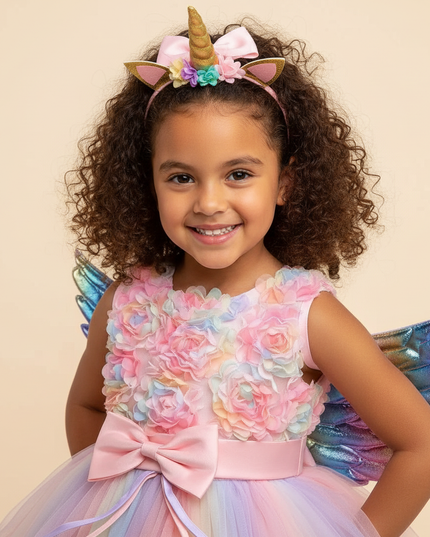 pink unicorn wings dress - detail